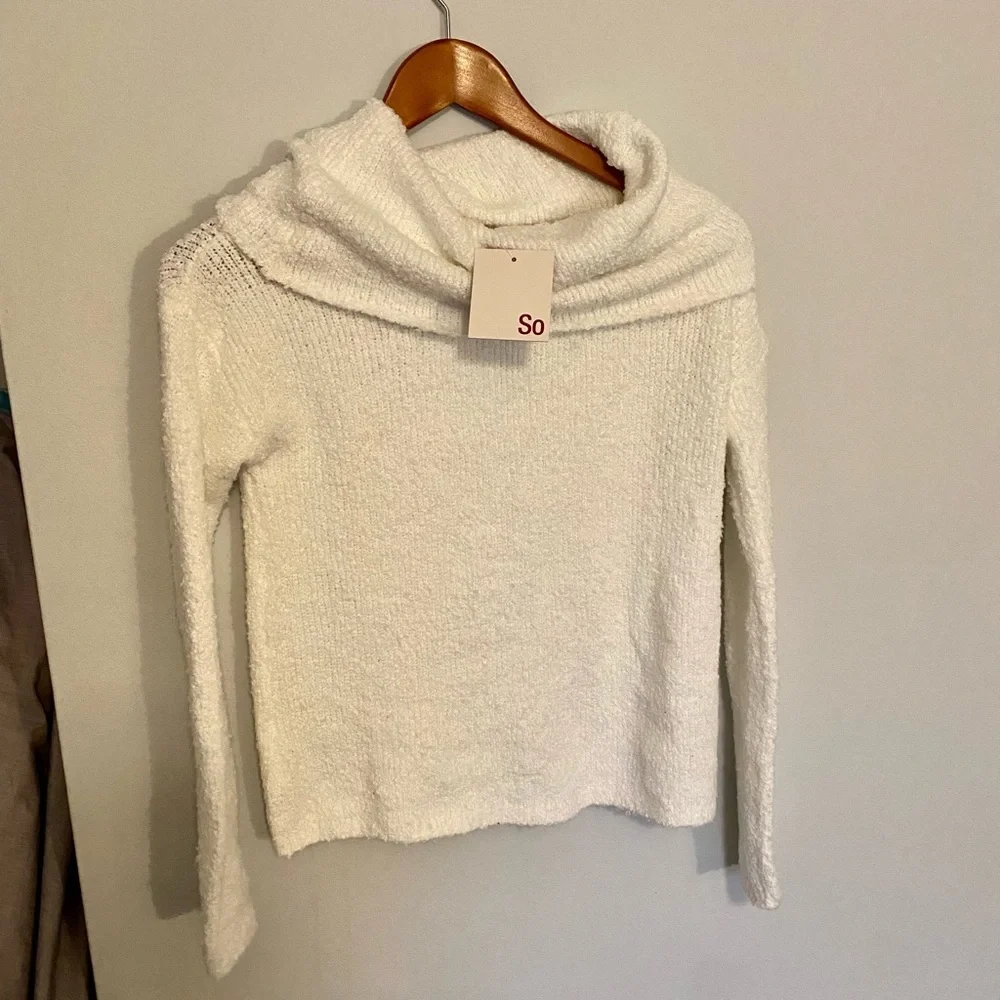 Bundle and save! NEW! with Tags SO White Cowl Neck Sweater Junior Size Small